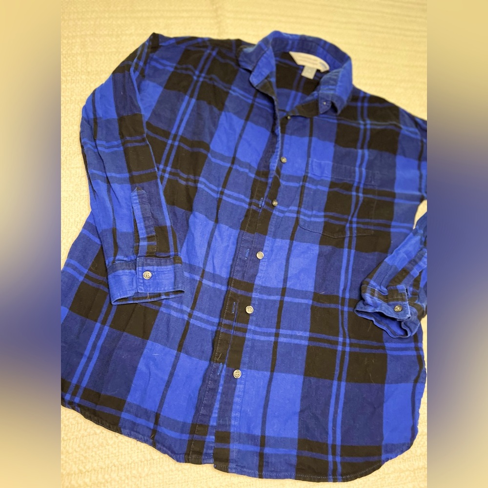 Black and blue boyfriend flannel